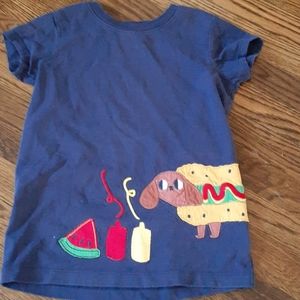 Hot dog appliqued t shirt